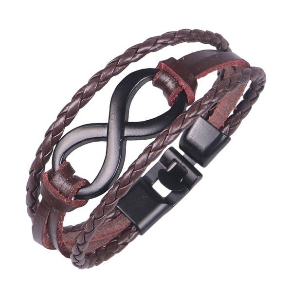 

Artificial Leather Rope Braid Infinite Bracelet, Brown