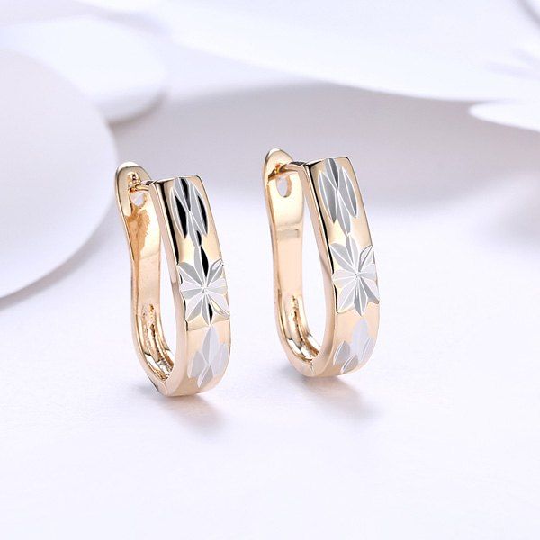 

Alloy Embellished Horseshoe Hoop Earrings, Golden