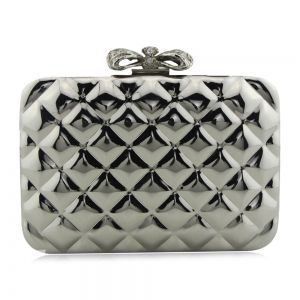 Bowknot Metallic Geometric Evening Bag