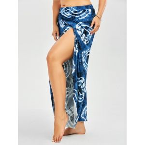 plus pants tribal tie palazzo slit dye bottoms rosegal