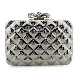 Bowknot Metallic Geometric Evening Bag