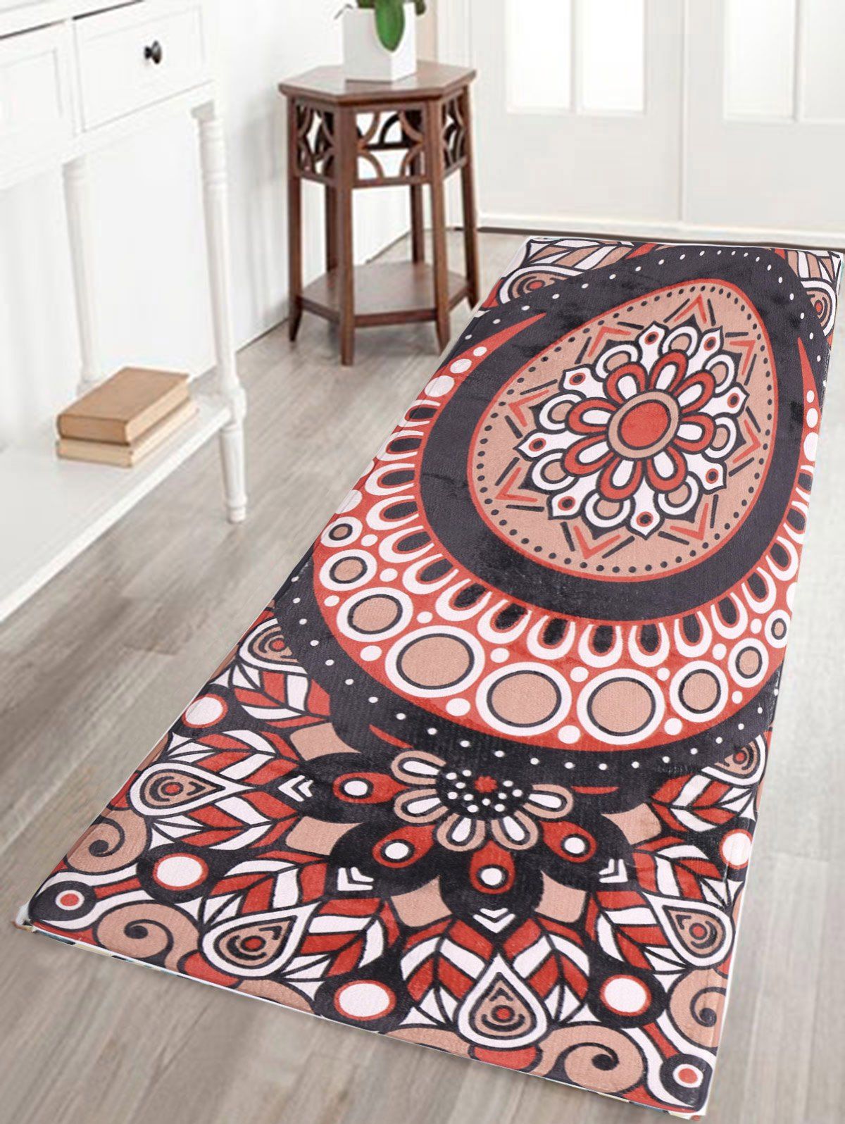 [51 OFF] Bohemian Flower Antiskid Flannel Bathroom Runners Carpet