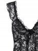 Plus Size Lace Cami Slit Lingerie Dress -  