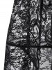 Plus Size Lace Cami Slit Lingerie Dress -  