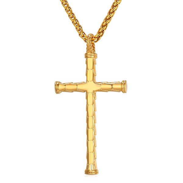 

Cross Stainless Steel Pendant Necklace, Golden