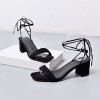 Tie Up Mid Heel Sandals -  