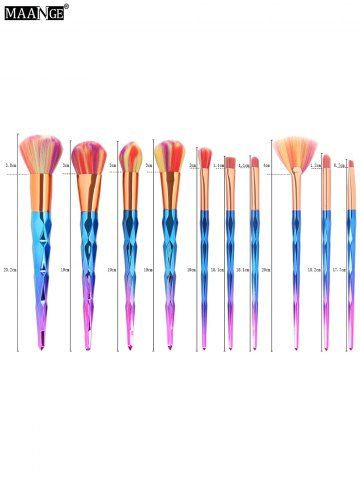 MAANGE 10Pcs Conical Gradient Color Makeup Brushes Set