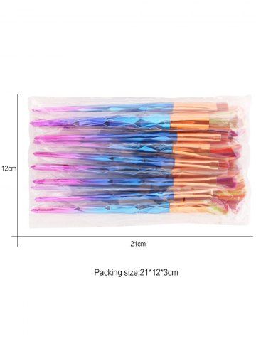 MAANGE 10Pcs Conical Gradient Color Makeup Brushes Set