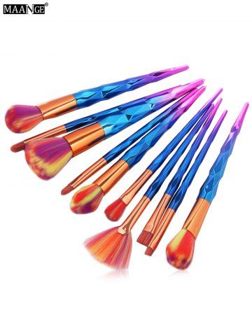 MAANGE 10Pcs Conical Gradient Color Makeup Brushes Set