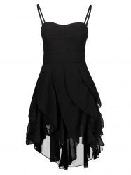 Asymmetrical Flounce Slip Gothic Dress -  