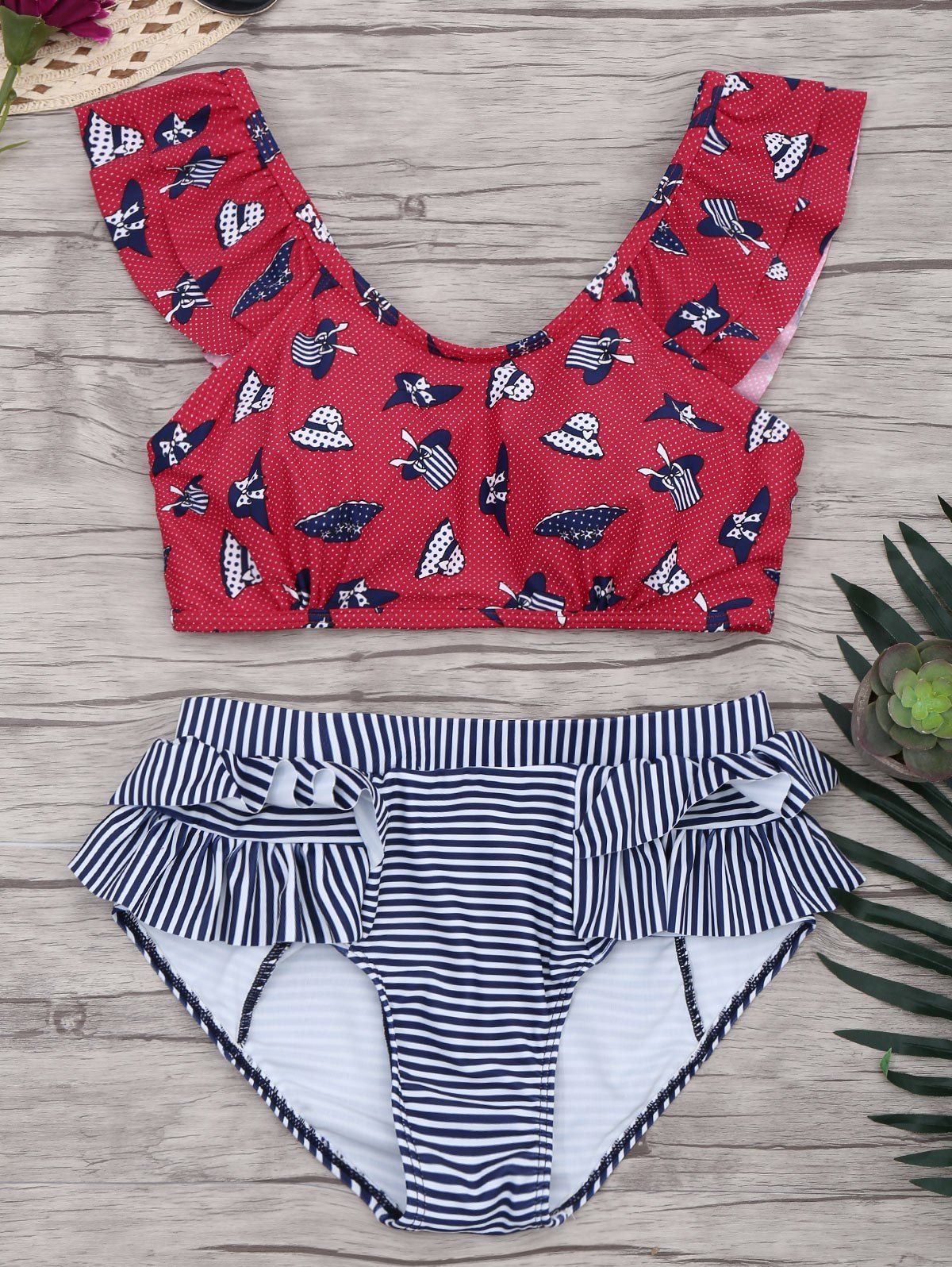 Striped Ruffle Bikini Set Ruffled Bikini Bikinis | Hot Sex Picture