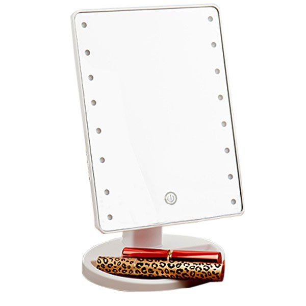 

Adjustable Light 16 LEDs Touch Screen Desktop Makeup Mirror, White