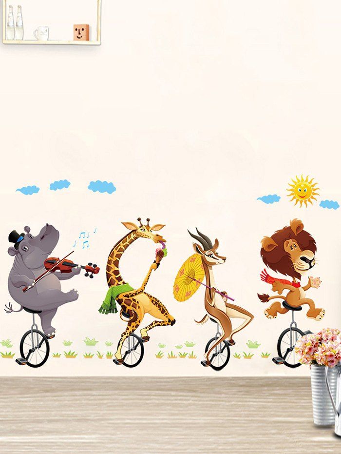 Cartoon Animal Wall Art Sticker For Kids