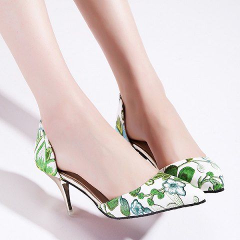 floral print pumps heels