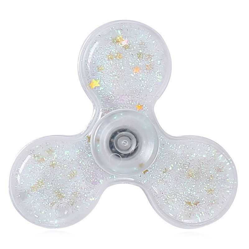 

Flowing Glitter Powder Plastic Fidget Spinner Fiddle Toy, White