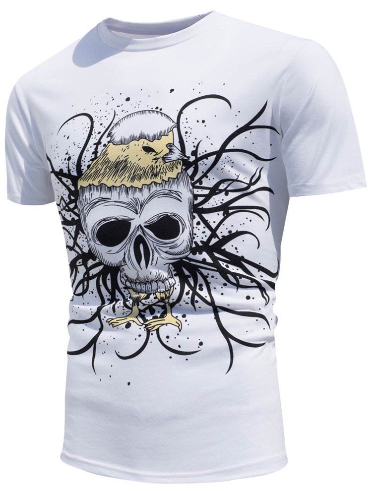 

Skull Printed Color Changing T-Shirt, White