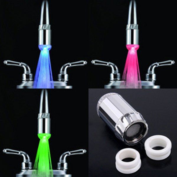 

LED Light Color Change Temperature Sensitive Luminous Faucet, Stainless steel