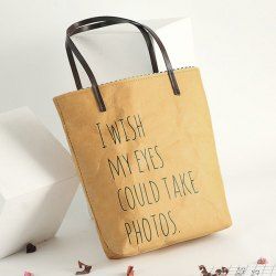 Paper-Like Graphic Print Shopper Bag