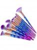 12Pcs Taper Angular Fancy Gradient Color Makeup Brushes Set -  