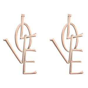 Golden Statement Alloy Letter Love Earrings Rosegal Statement Alloy Letter Love Earrings