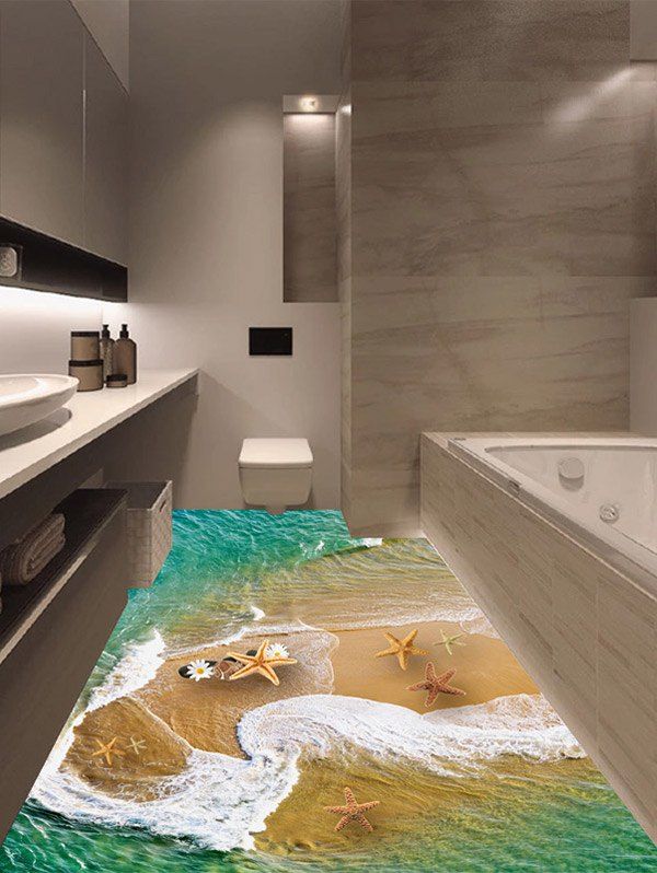 

Home Decor Beach Seafish Floor Sticker, Marine green