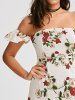 High Split Floral Off The Shoulder Maxi Dress -  