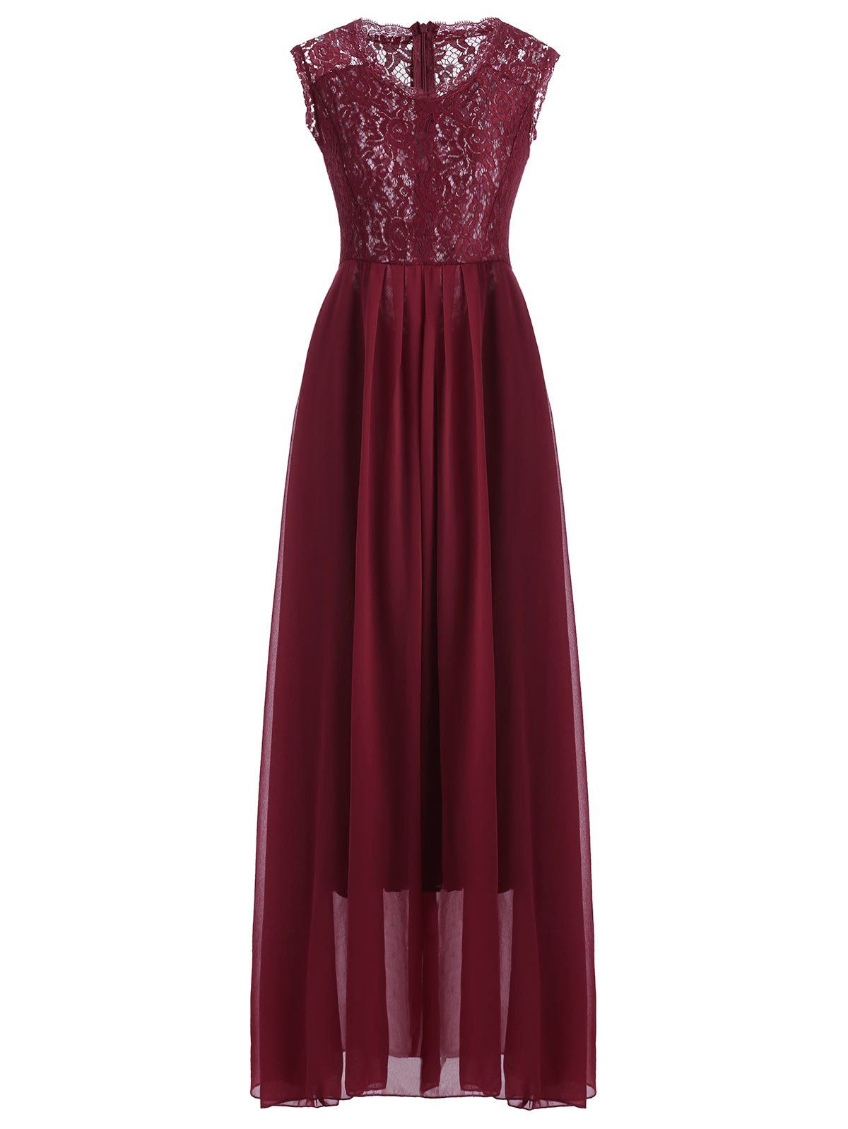 

Maxi Lace Top Sleeveless Prom Formal Dress, Deep red