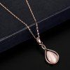 Artificial Opal Teardrop Pendant Jewelry Set -  