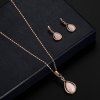 Artificial Opal Teardrop Pendant Jewelry Set -  