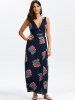 High Slit Floral Backless Tart Maxi Dress -  