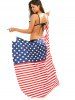 Patriotic American Flag Sarong Cover Up Wrap Dress -  