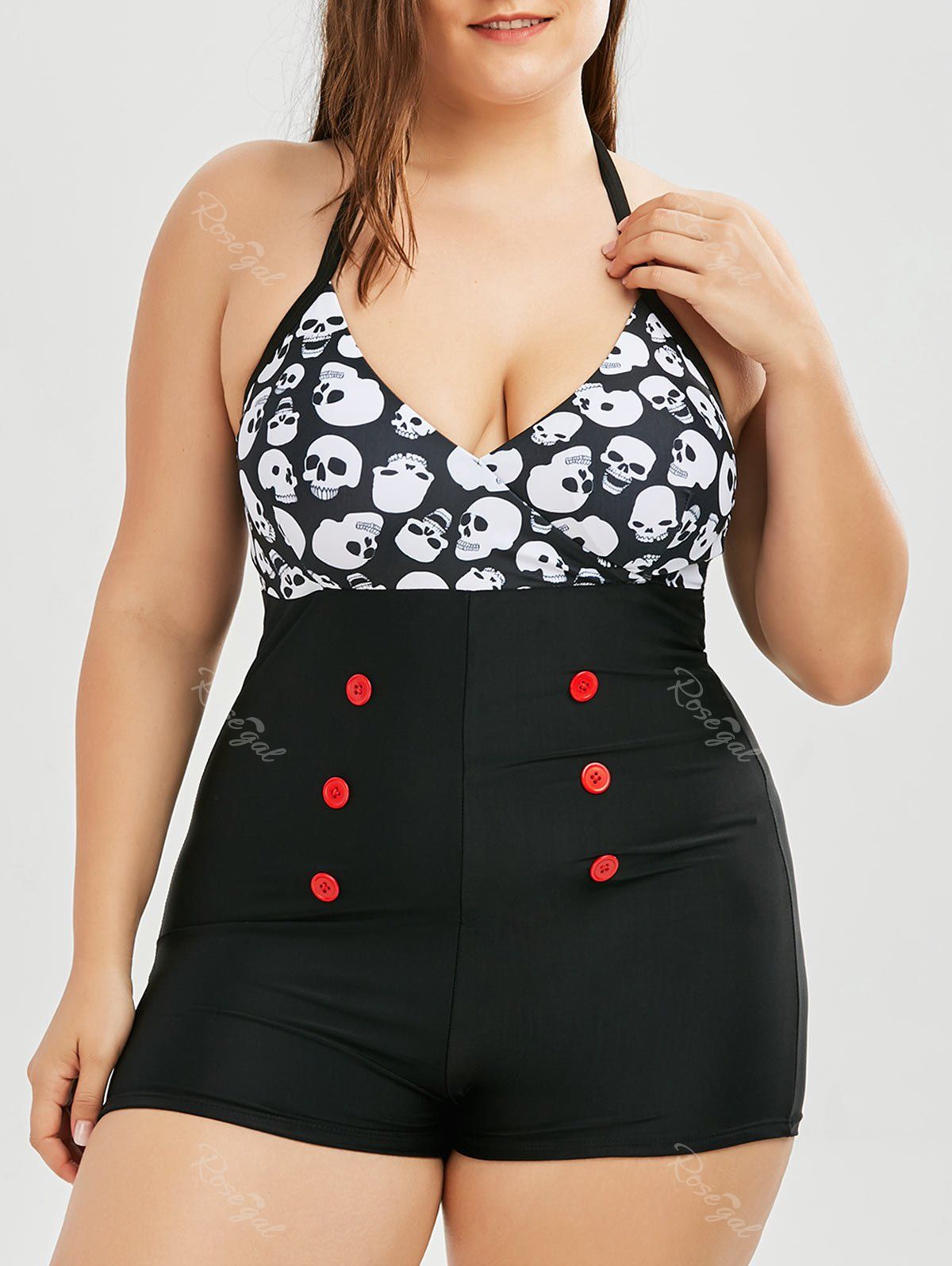 skull bathing suits plus size