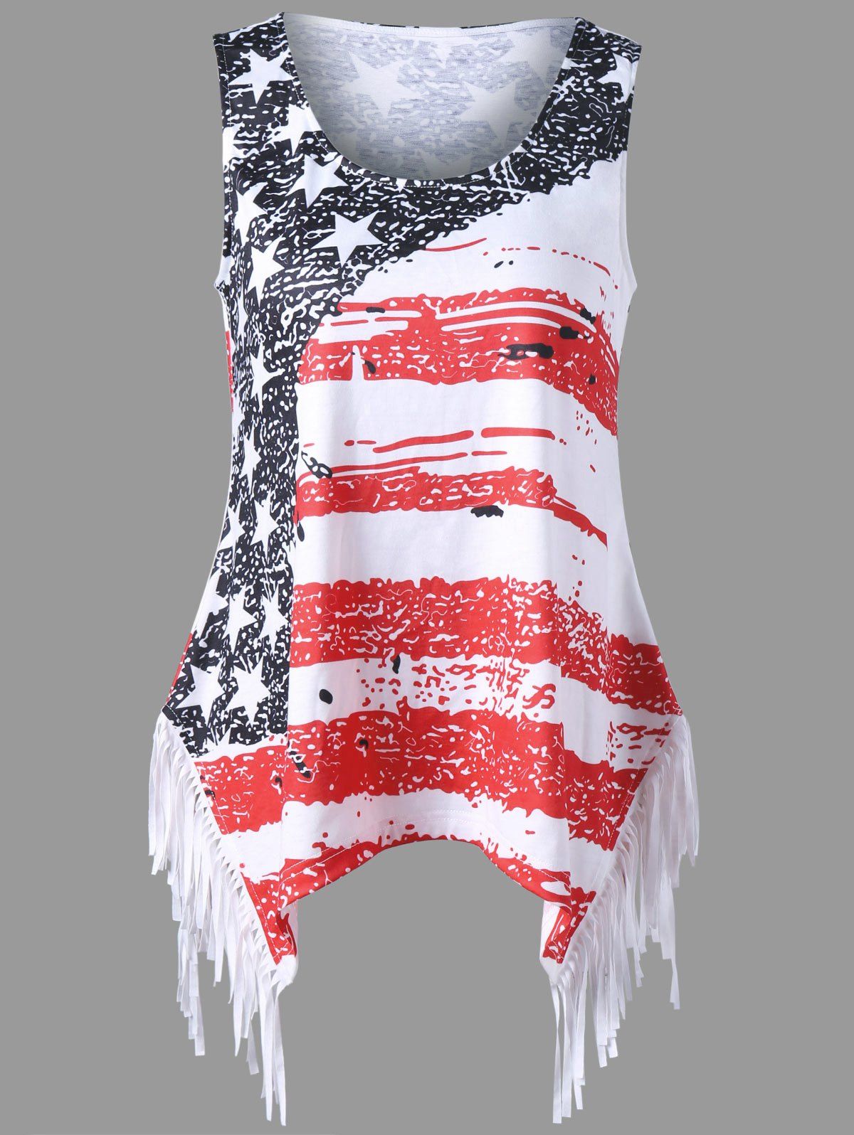 

Fringe American Flag Tank Top, Colormix