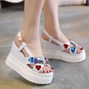 Rhinestones Heart Pattern Sandals