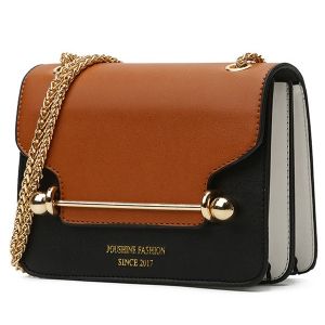 Chain Metal Bar Color Block Crossbody Bag