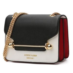 Chain Metal Bar Color Block Crossbody Bag