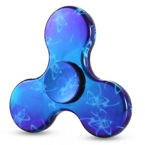 

Stress Relief Toy Finger Gyro Lightning Print Fidget Spinner, Blue