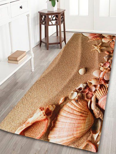 

Beach Shell Coral Velvet Non-slip Bathroom Rug, Brown