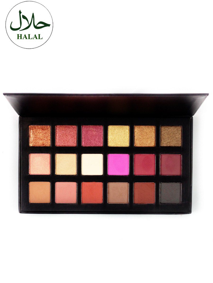 

Halal 18 Colours Matte Shimmer Powder Eyeshadow Palette, Colorful
