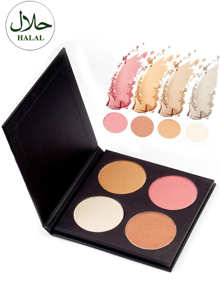 

Halal 4 Colors Soft Mineral Highlighting Palette, Colorful
