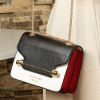 Chain Metal Bar Color Block Crossbody Bag -  