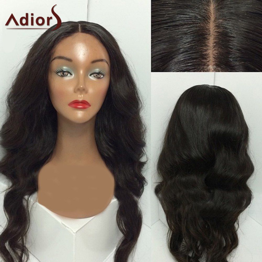 

Adiors Center Part Shaggy Long Wavy Synthetic Wig, Black