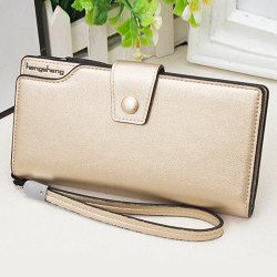 Faux Leather Organizer Clutch Wallet