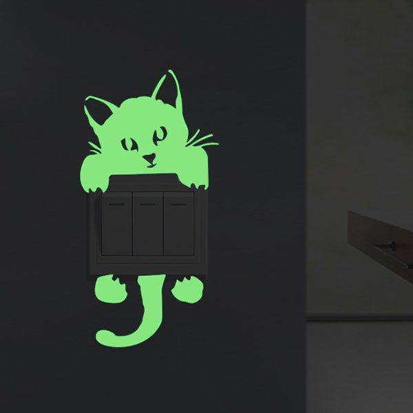 

Home Decor Noctilucence Cat Wall Sticker, Neon green