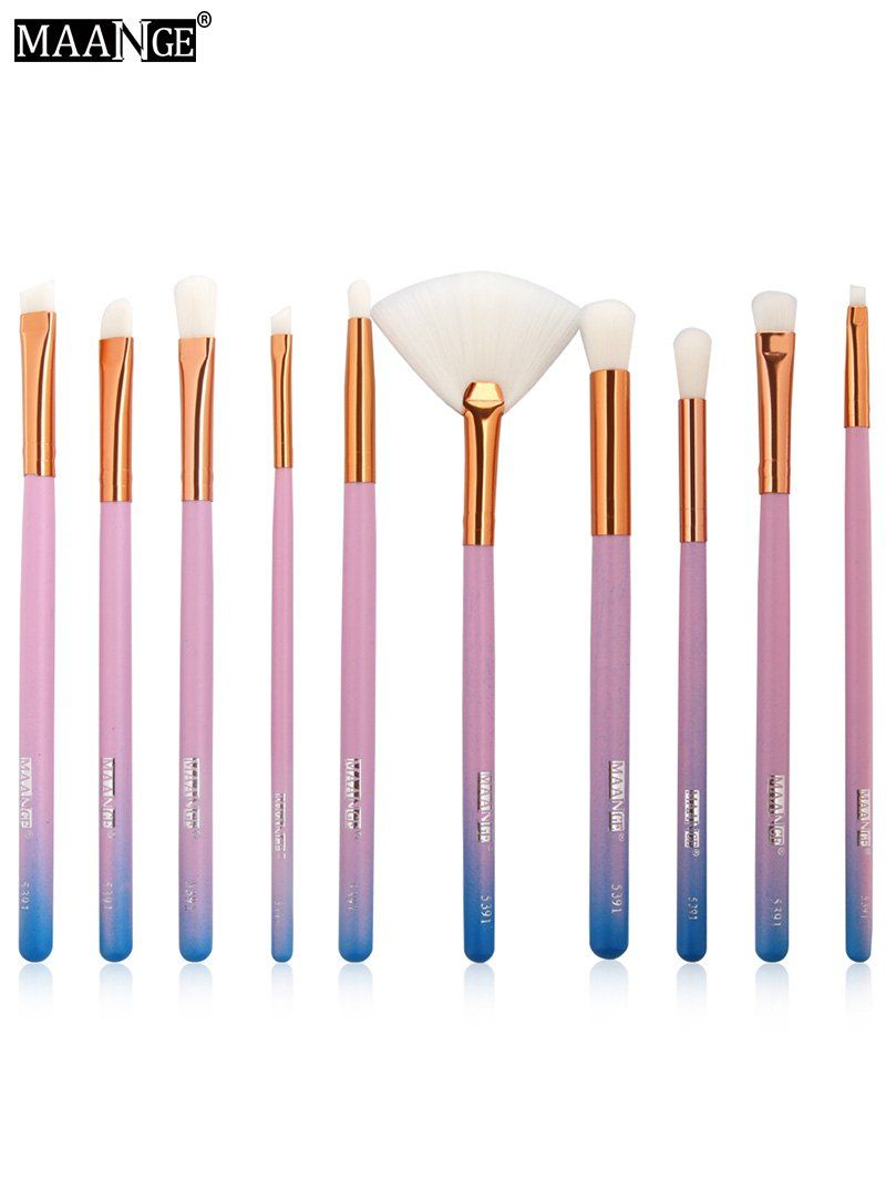 

MAANGE 10Pcs Ombre Makeup Brushes Set, Blue