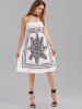 Tribal Print Bohemian Strapless Dress -  