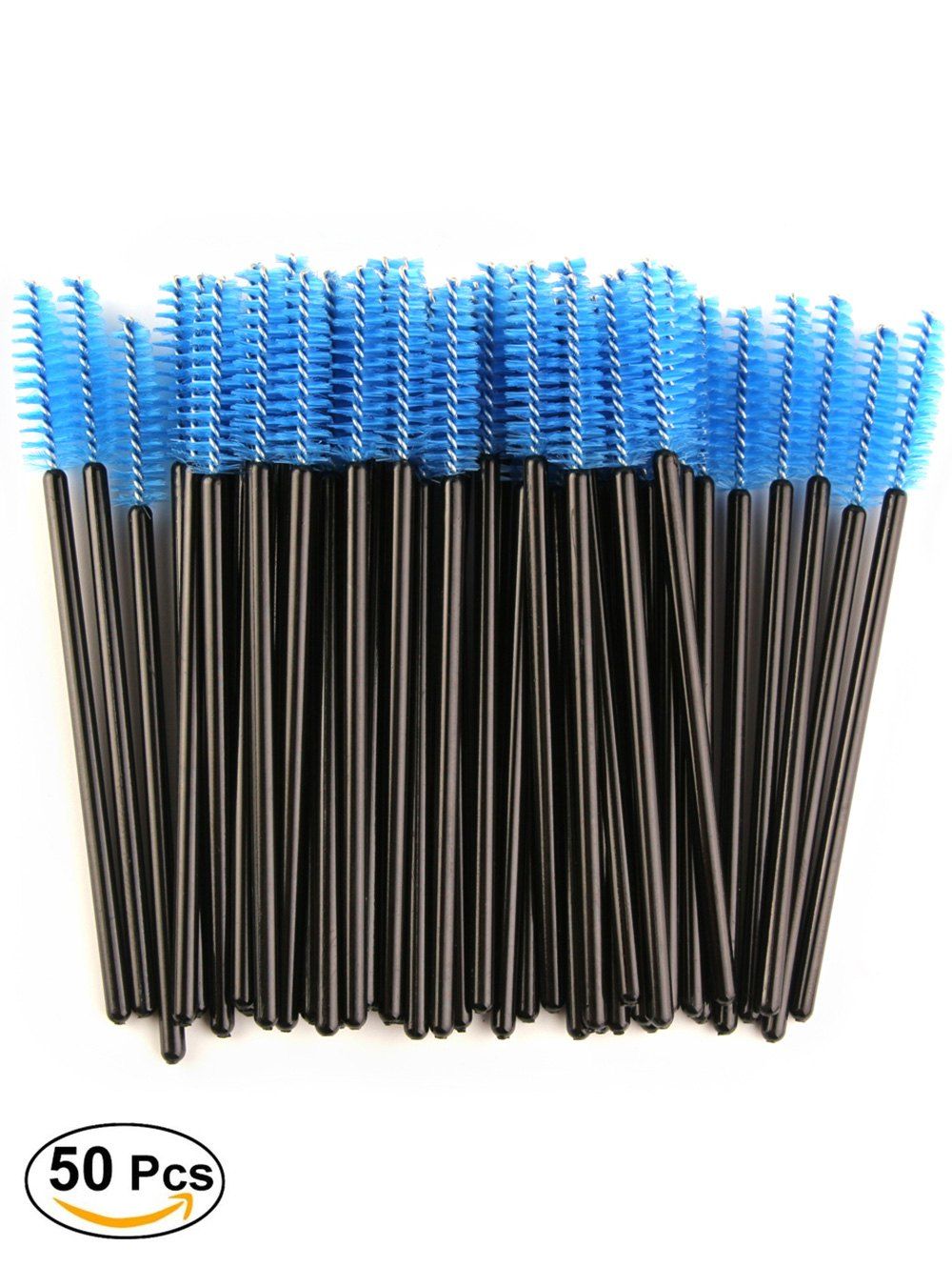 

50 Pcs Disposable Brow Eye Groomer Brushes, Blue