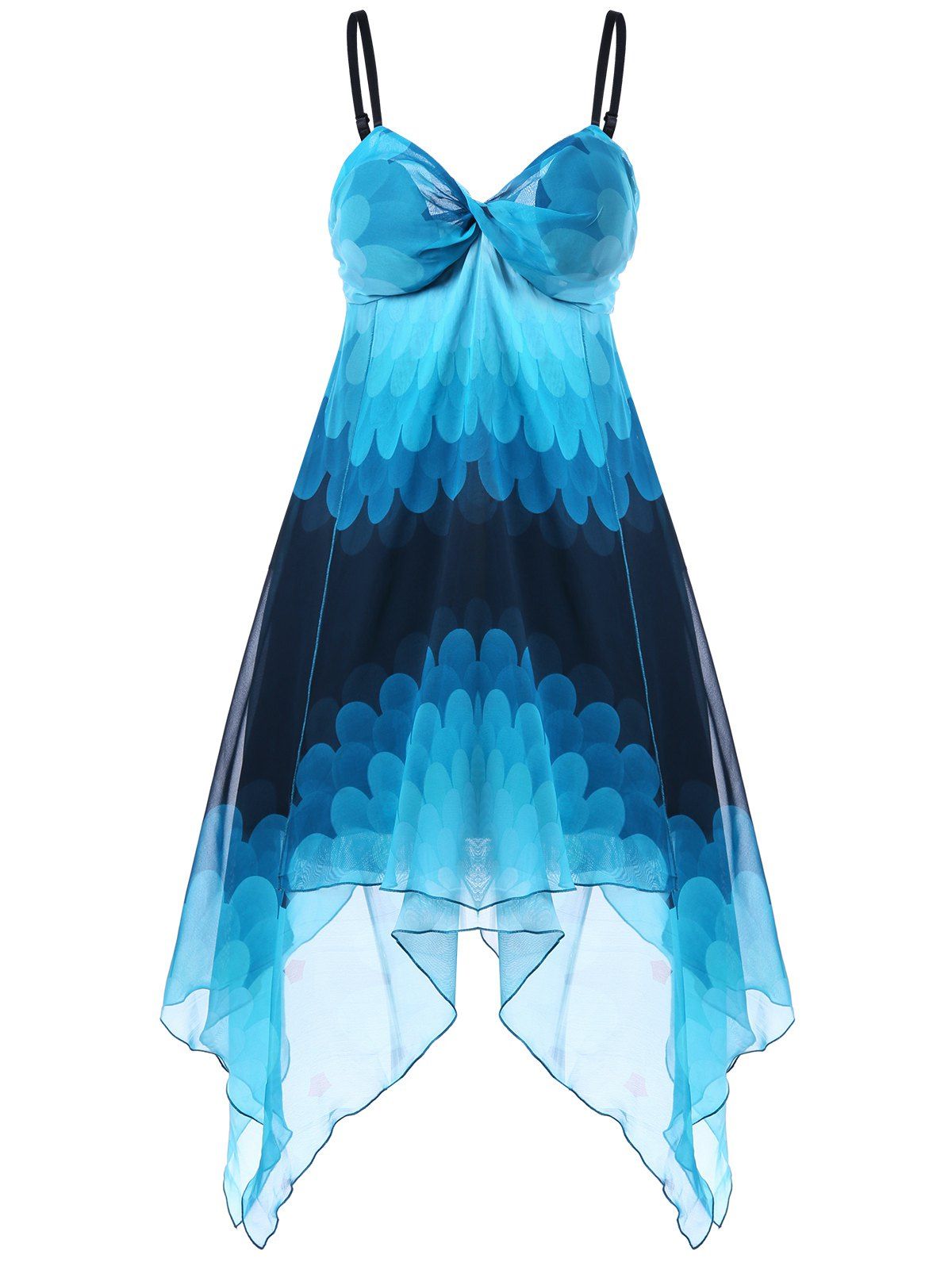 

Empire Waist Ombre Handkerchief Dress, Blue