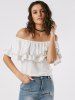 Ruffle Layered Off Shoulder Blouse -  