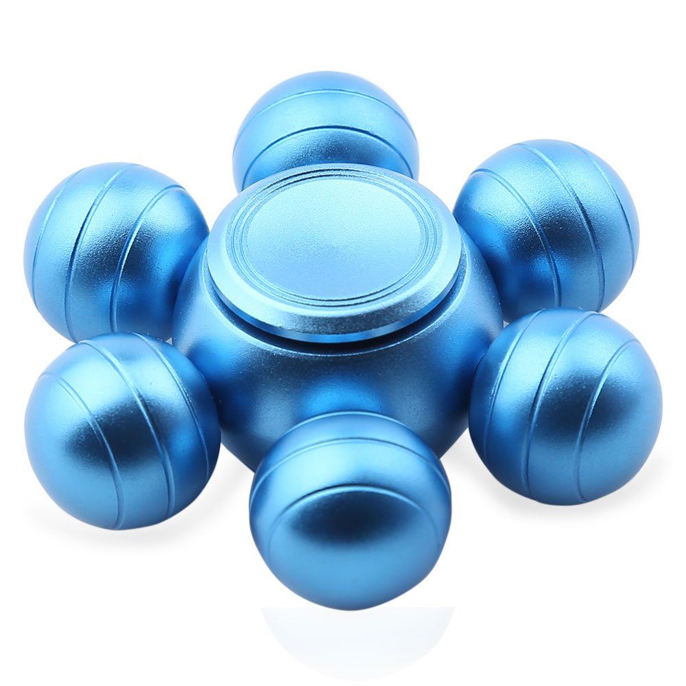 Blue Sixball Fidget Metal Spinner Stress Relief Toy